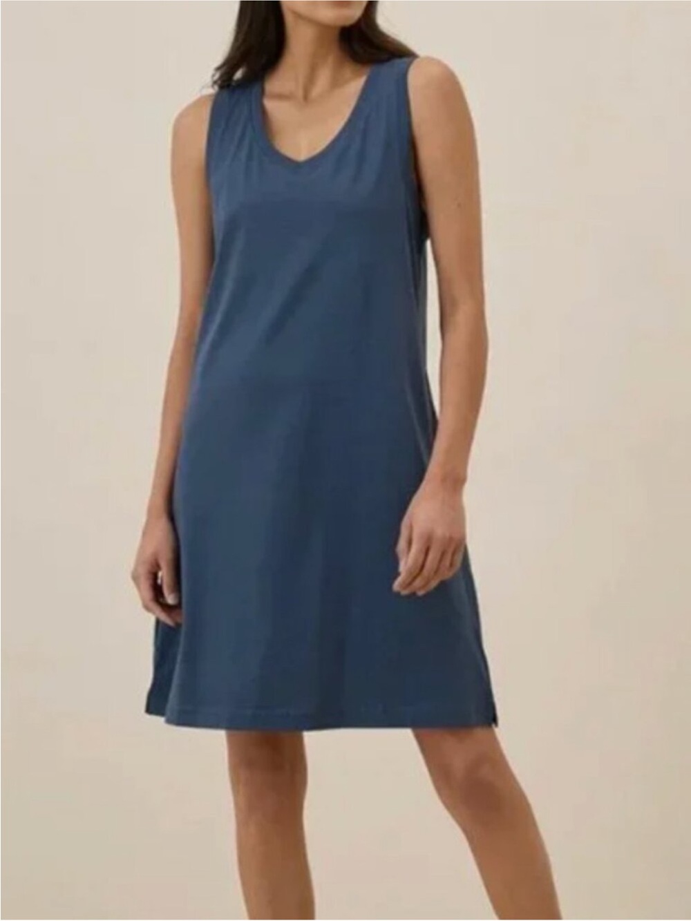 Pact Women’s Organic Softspun A-line Tank Dress Size Large French Navy NWOT